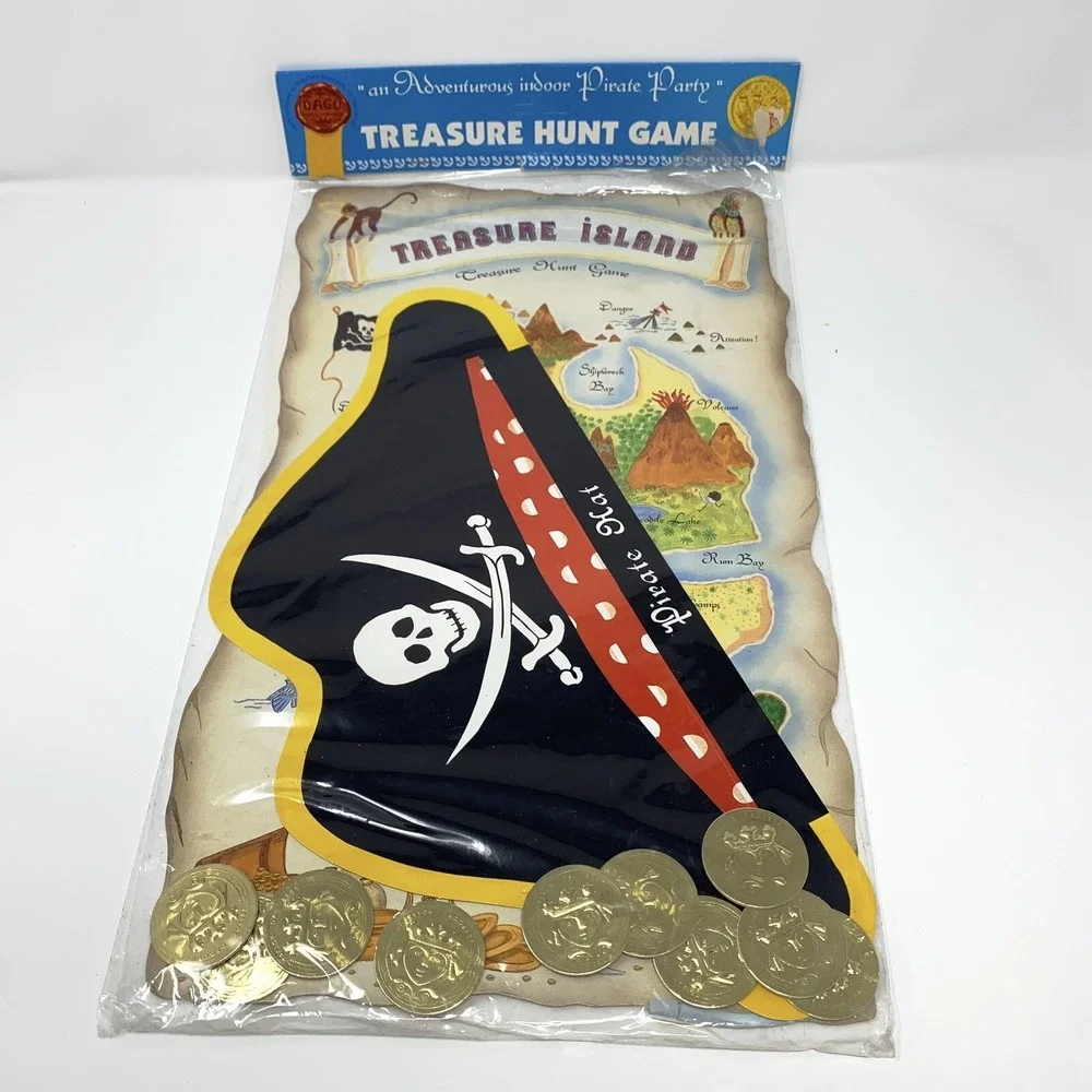 Vintage Treasure Hunt Pirate Party Game Mustaches Hats FUN - Made In France